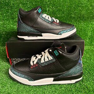 Nike Air Jordan 3 Retro Moto Size 6.5Y Black Siren Red Jade Shoes FV5437-001